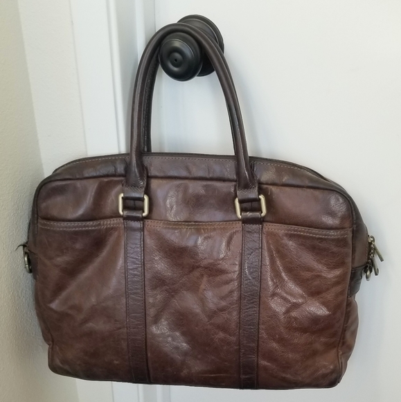 FOSSIL - Brown Leather Briefcase/Computer Bag - Picture 15 of 15